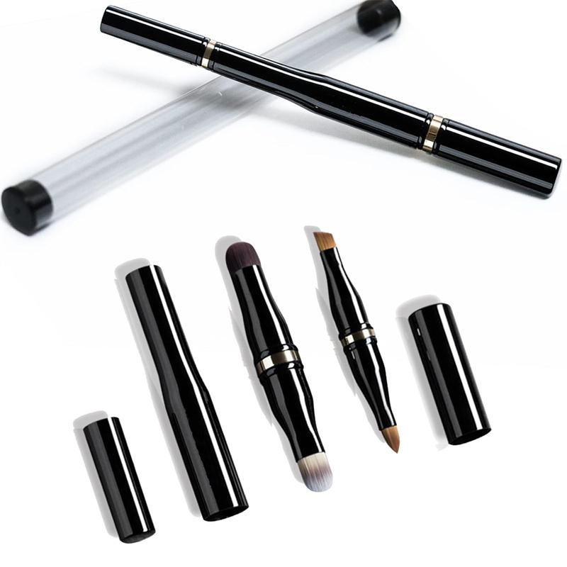 

4 в 1 двухсторонняя кисть для макияжа, съемная дорожная кисть для губ, бровей, теней, консилера, кисти, многофункциональные кисти для макияжа