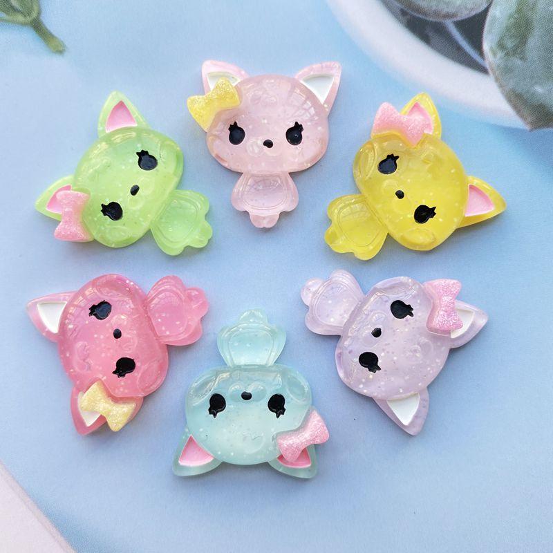 

12Pcs Resin Mixed Bling Cartoon cat Decoration Crafts Flatback Embellishments For Scrapbooking Beads Diy Accessories