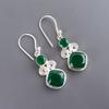 Natural Green Onyx Gemstone 925 Sterling Silver Handmade Jewelry Earrings 1.12" EE-69-12