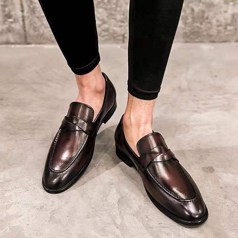 Autumn NewLeather Shoes Men's Casual Shoes British Leather Shoes Business Dress Large Leather Shoes
