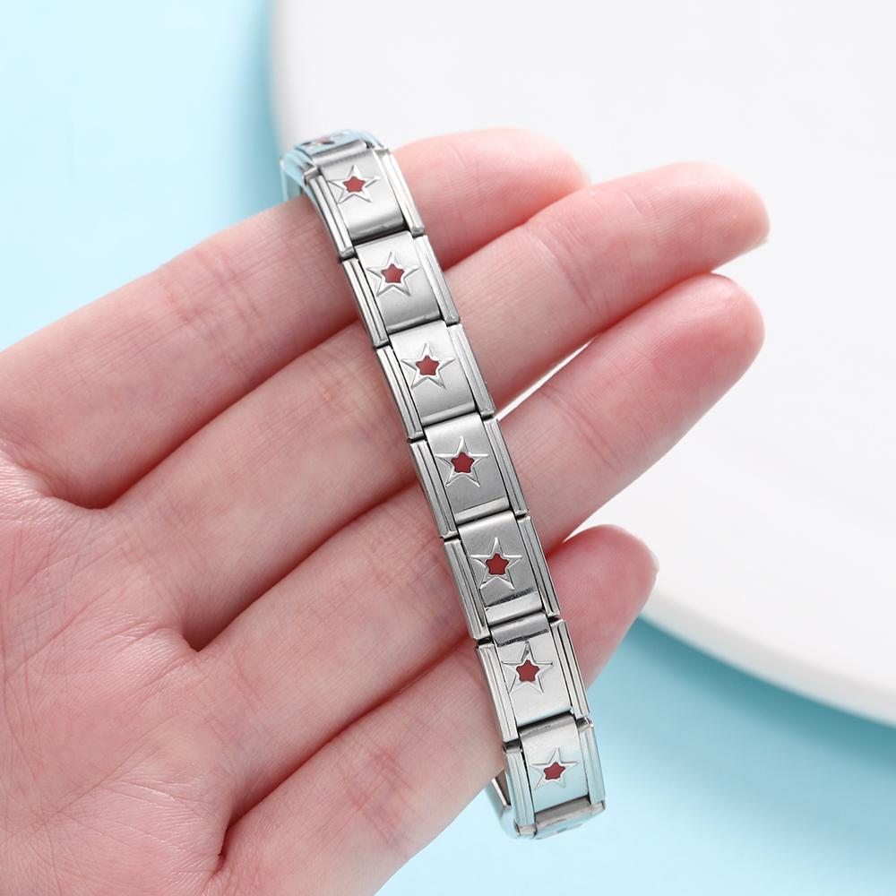 1pcs/lot Stainless Steel Five-Pointed Star Italian Links Fit 9x10mm Bracelets for DIY Bracelets Jewelry Making Accessories