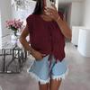 Strap knit vest cardigan summer cross-border hot item Amazon new solid color vest sleeveless sweater for women 3538 EMA