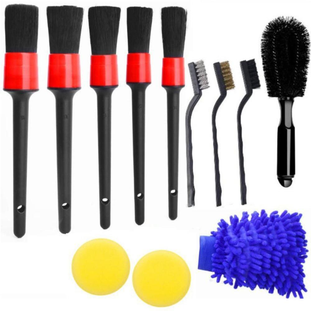 12pcs/Set Tire Brush Car Cleaning Brush Kit Dashboard Car Detailing Brush  Car Seat Cleaning
