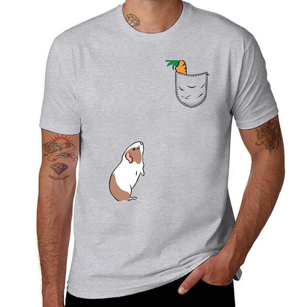 New Carrot In My Pocket For Guinea Pig T-Shirt Anime T-shirt Black T Shirt Sweat Shirts Heavyweight T Shirts for Men