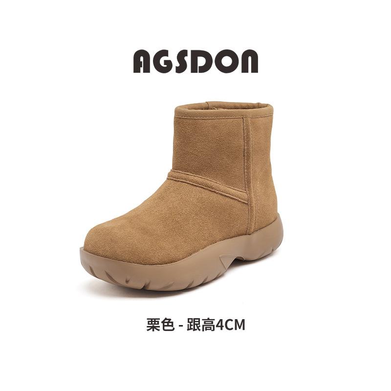 Augustine outdoor snow boots women's winter 2025 new platform-soled sports short boots piled and thickened plush cotton shoes