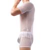 Herren Transparentes Netz-Fischnetz-T-Shirt - Verführerisches Hohlmuster