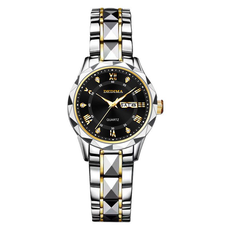 Trendy Versatile Ladies' Diamond-Set Waterproof Luminous Watch - Elegant Goddess Style