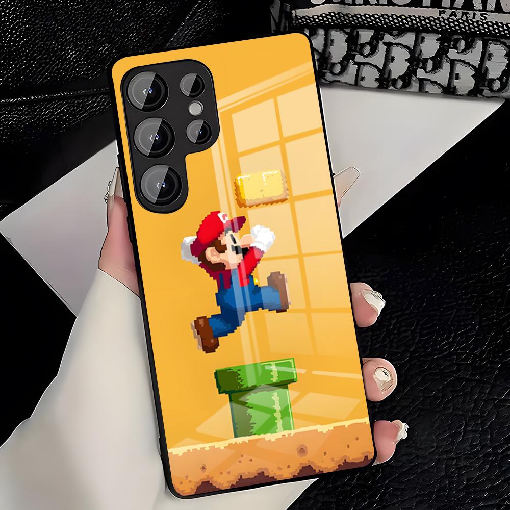 Game Super Mario Phone Case For Samsung S26 S25 Plus S20 S20 Plus S22 Ultra S23 FE S21 Plus S21 Ultra Glass Cover