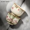 1 Pc Chinese Tradition Ru Kiln Ceramic Tea Cup Hand-painted Flowers Tea Bowl Handmade Teacup Master Cup Household Tea Set 55ml