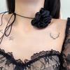 Flower Collar Choker Necklace Soft Fabric Flower Choker Tie Fabric Flower Chokers Cloth Accessories for Women Teen Girls