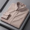 Men's Casual Business Enzyme Washed Plaid Oxford Shirt - Long Sleeve, High-End, for Spring and Autumn