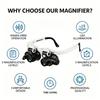 Belt LED Head-mounted Magnifying Glass with Light, Rechargeable Head-mounted Magnifying Glass 8X/15X/23X Optical Magnifying Glass with Lenses, for