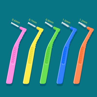 20Pcs L Type Angled Interdental Brush Gap Brush For Braces Micro Soft Brush For Dental Brackets Cleaning Short Handle Brushes