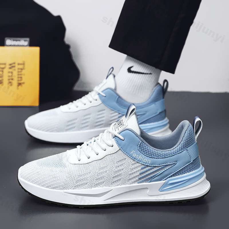 

2026 Summer Men s Korean Versi Fashi Trend Sport Casual Shoes Mesh Breathable Comfortable Lightweight Color Blocked Sneakers 44 синій