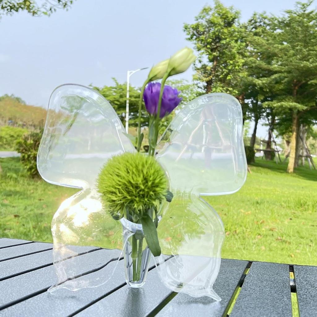 Creative Clear Butterfly Frame Vase Minimalist Decorative Vase Holder for Wedding Home Table Bookshelf Unique Gift for Women