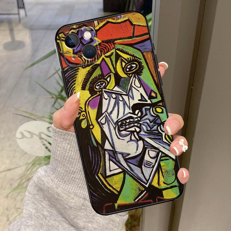 Picasso Abstrakte Kunst Malerei Hülle Für iPhone 17 Pro Max 16 15 13 12 11 14 Pro Max Plus 13 12 Mini 16e 17 Air Rückabdeckung