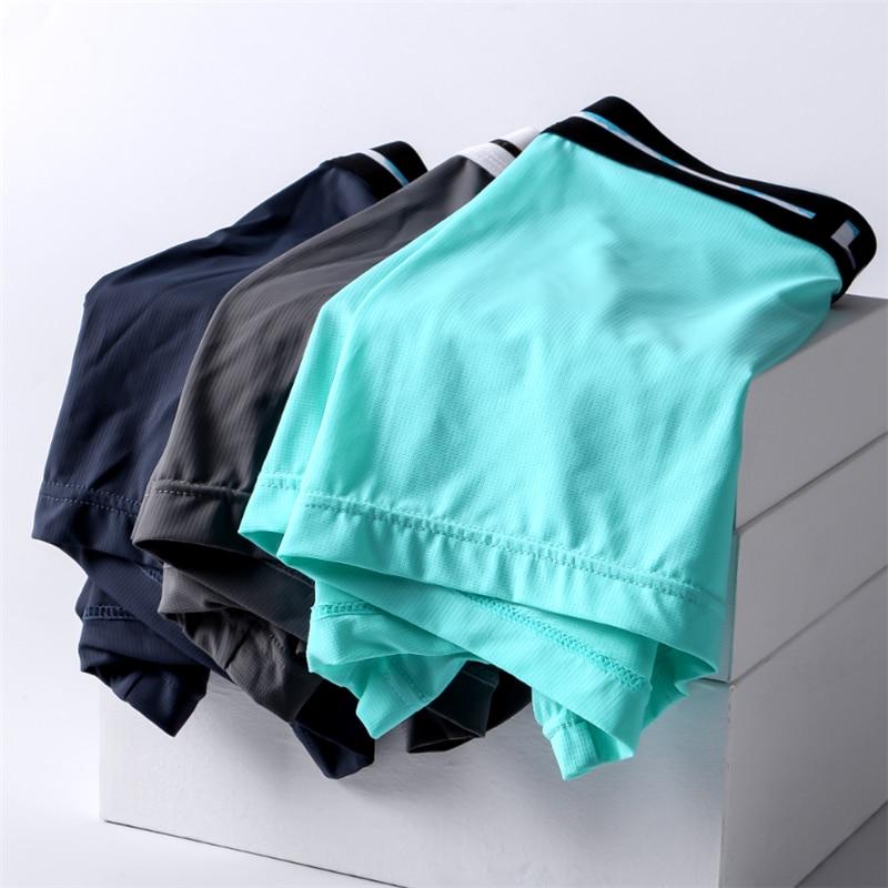 Wide Waistand Mens Elephant Underwear Boxer Bulge Pouch Male Panties Ice Silk Lingerie Shorts