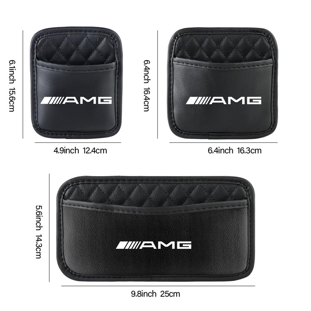 1pcs Leather Car Seat Storage Hanging Bag With Adhesive Storage Pocket For AMG W108 W124 W126 W140 W168 W169 W176 W177 W190 W201