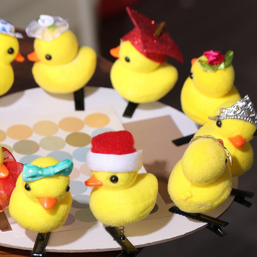 Fashion Flower Duck Hair Clips Plush Cap Chicken Side Barrettes Hair Accessories Funny Cartoon Duckbill Clips Party