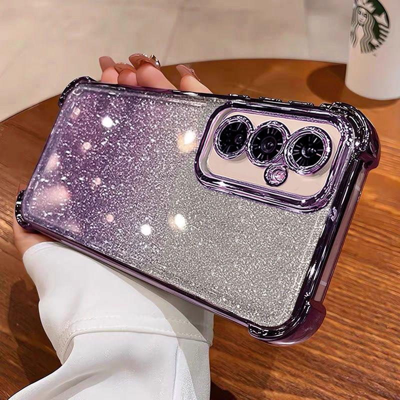 SamsungA17 Case Glitter Phone Cover For Samsung Galaxy A17 A07 S25 Edge Plus S25FE Back Transparent Luxury Women Case A 17