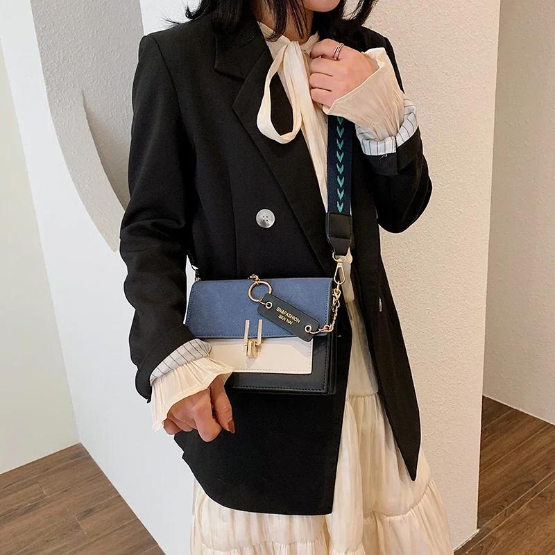 New Ladies Messenger Fashion Mobile Phone Bags Casual Shoulder Contrast Color Ladies Luxury Designer