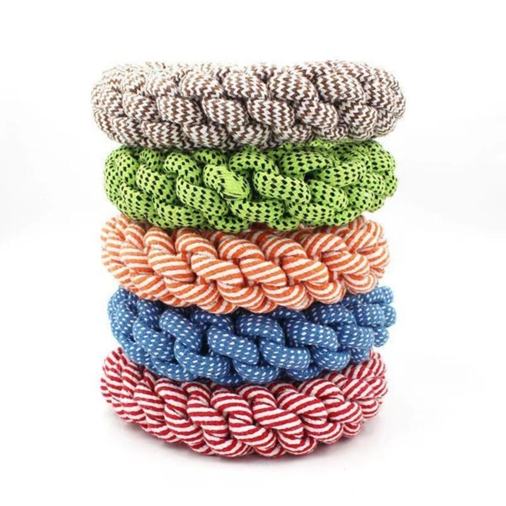 Teeth Cleaning Bite Resistant Dogs Cotton Rope Outdoor Wear Resistant Puppy Rope Knot Indoor Pet Molar Relieve Boredom