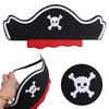 5Pcs Black Skull  Pirate Captain Cap Horror Felt Pirate Hat Party Supplies   Easter