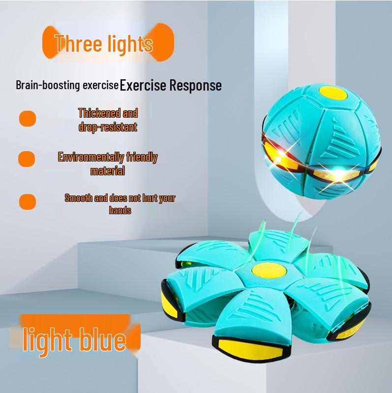 Magic Flying Saucer Ball: Deformable Outdoor Stomp Toy with Lights for Kids