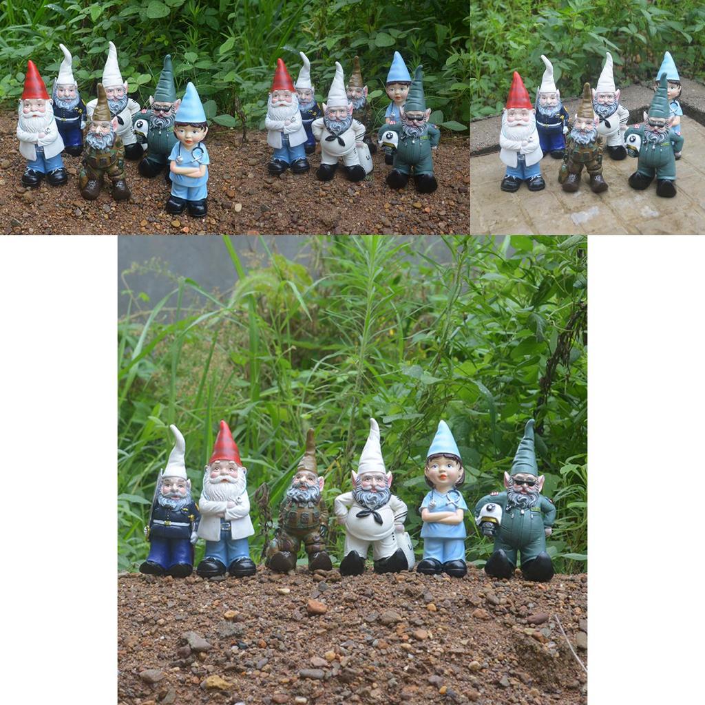 Creative Resin Gnome Elf Doctor Nurse Pilot Garden Ornament