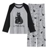 Women's Long Sleeve Cotton Pajama Set with Bra Pads - Sweet Cartoon, Plus Size, Antibacterial, Loose Fit