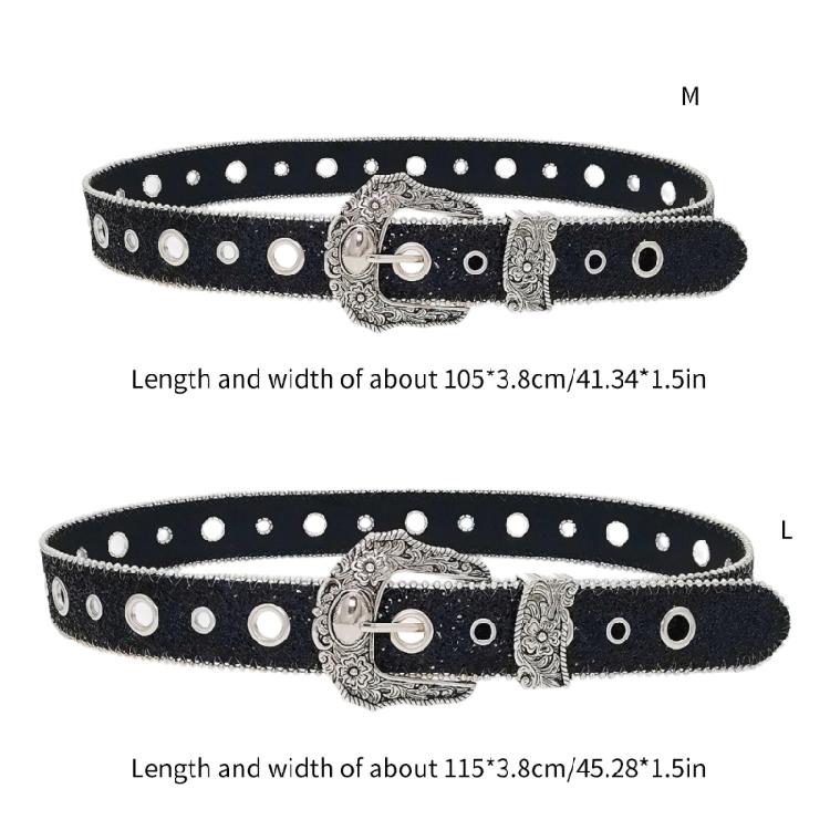  Girl Waistbelt Women Decorative Belt for Pants Skirt Fashion Shimmering Belt Subculture Belt Elegant Sequined Belt