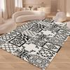 Retro French Plaid Carpet for Living Room Modern Simple Kitchen Bathroom Doormats Easy To Clean Floor Mat Home Sofa Bedroom Rugs