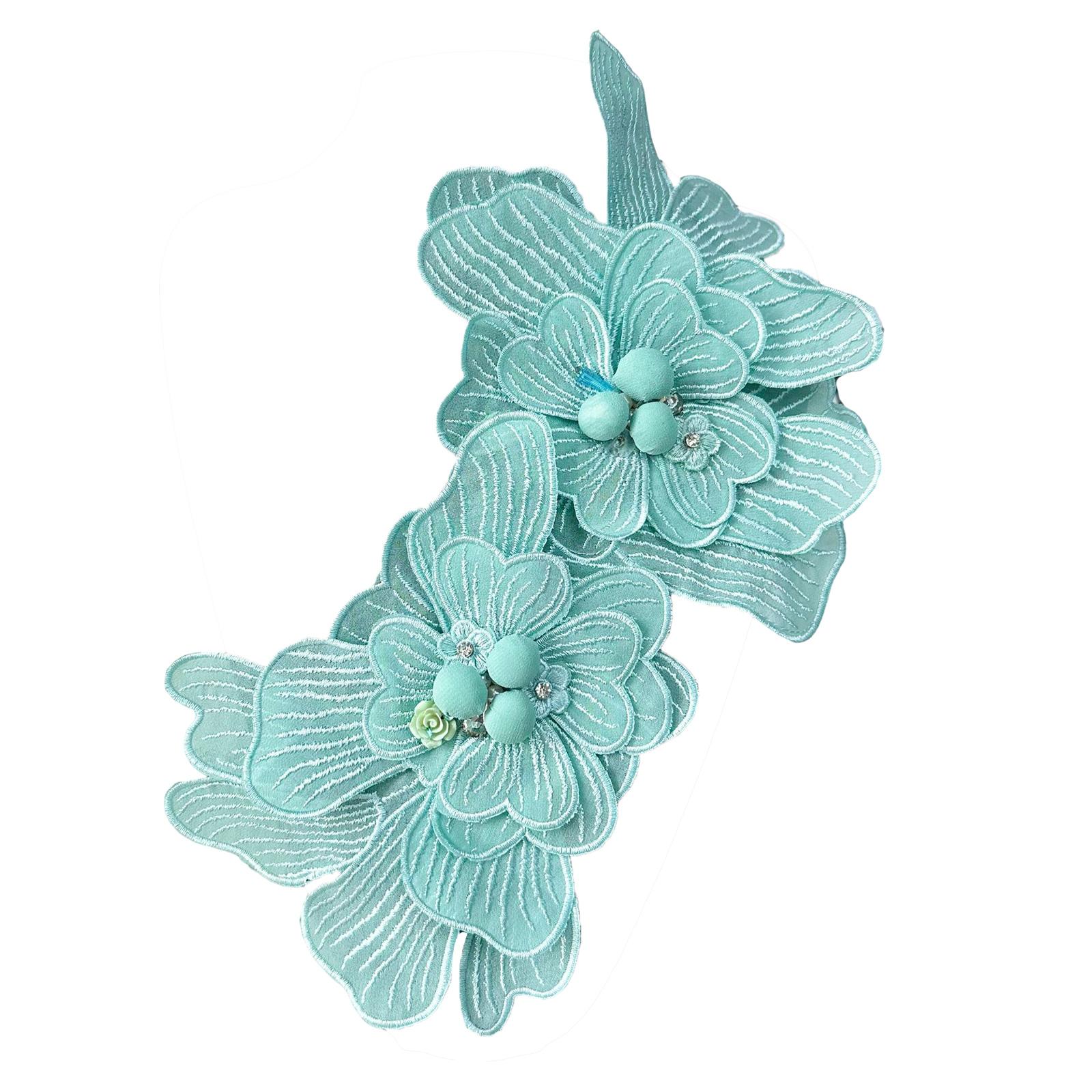 

Элегантная брошь с вышитым цветком, булавка из полиэстера с текстурой, аксессуар для лацкана с цветком, булавка с цветком, подходит для платьев и платьев зелёный
