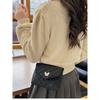 Embroidered Square Shoulder Bag - Korean-Style Crossbody Purse for Women