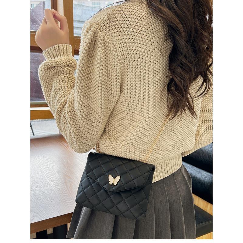 Embroidered Square Shoulder Bag - Korean-Style Crossbody Purse for Women