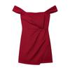 Kaslead New Women Clothes Western Style Drop Shoulder Sleeve Strapless Mini Dress 8634303