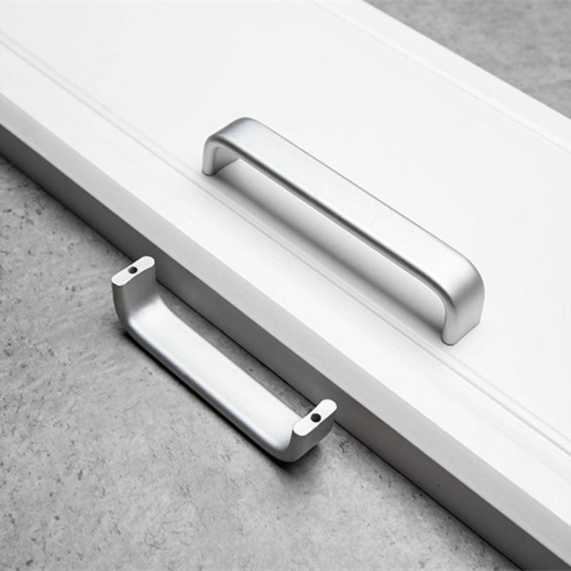 European Oxidation Matte Cabinet Handles Aluminum Alloy Door Knobs  Holder Case Box Puller Kitchen Cabinet Pulls Drawer Pulls