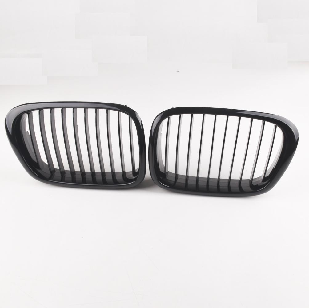 Front Center Matte black Wide Kidney Hood Grille Grill For BMW E39 525 528 530 535 M5 1997 2003