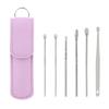 6Pcs Portable Stainless Steel Ear Cleaner Kit Durable Ear Spoons for Safe Earwax Cleaning Removal