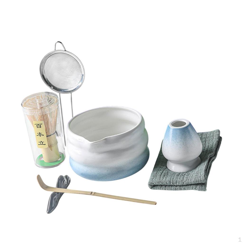 7-teiliges japanisches Matcha-Set mit Teelöffeln und Schale für den Haushalt