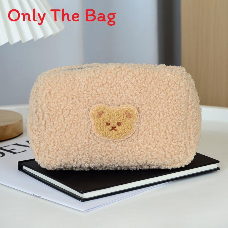Astuccio in Peluche di Grande Capacità Stile Coreano con Design a Orsetto per Studenti e Ragazze