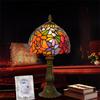 European Style Table Lamp Stained Glass Reading Light Small Room Decorate Lamp for Home Living Room Nightstand Bedroom Office