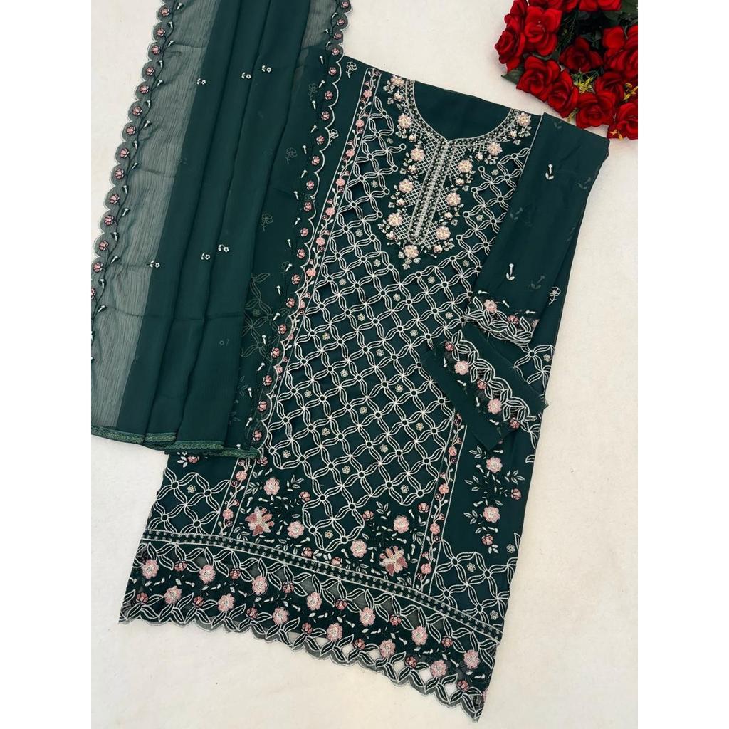 Heavy Chiffon Pakisatni Salwar Suit Indian Bollywood Ethnic Salwar Kameez Dress