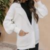 Sweater Cardigan Solid Color Suit Collar Long Sleeve Knitted Jacket Fashionable