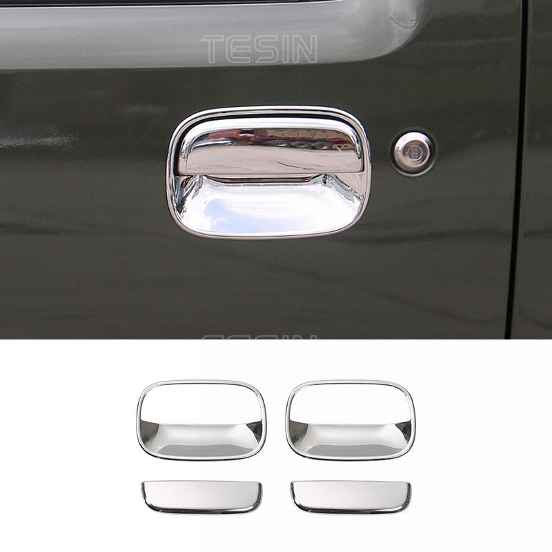 TESIN Car Door Handle Bowl Decoration Cover Stickers for Suzuki Jimny 2007-2012 2013 2014 2015 2016 2017 Exterior Accessories