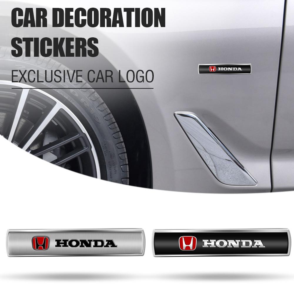 AAALZ1 3D Car Metal Emblem Body Fender Trunk Decoration Stickers Accessories For Honda Civic Accord Fit DOHC Crv Jazz City VTEC Odyssey