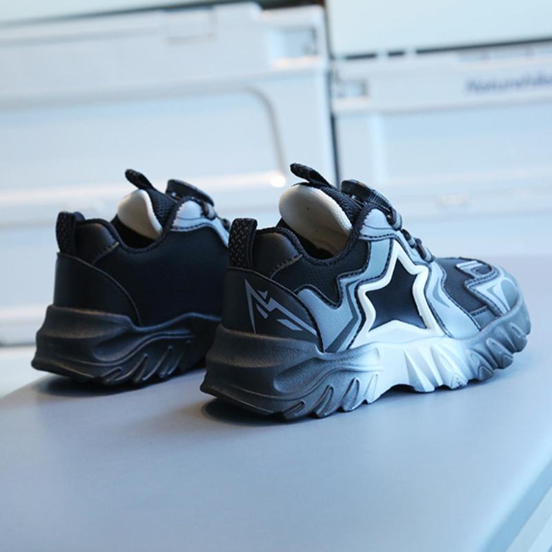 Children's Sports Shoes Spring and Autumn Boys' Dad Shoes Rotating Button Girls' Casual Shoes Internet Famous Soft Soled Baby Shoes