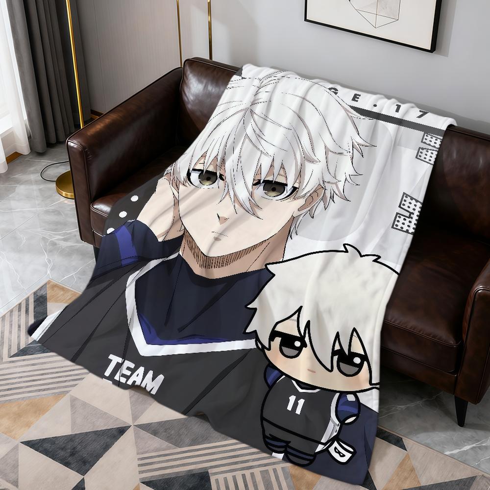 Fanart Cool Anime Blue L-lock Chibi Flannel Soft Warm Plush Blanket Sofa Living Room Pet Hogar Bedroom Gift Home Car Portable