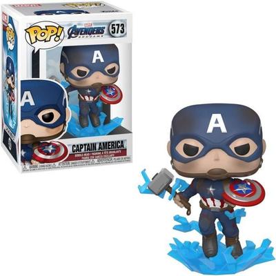 Funko Pop!-figur! förundras : Slutspelet - Captain America med trasigt sköld och Thors hammare