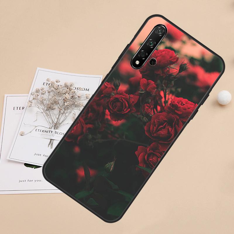 Flower Red Rose For Huawei Nova 8i 7i 11i 12i 12s 9 10 SE Y60 Y61 Y70 Y72 Y73 Y90 Y91 P20 P40 P30 Lite Case